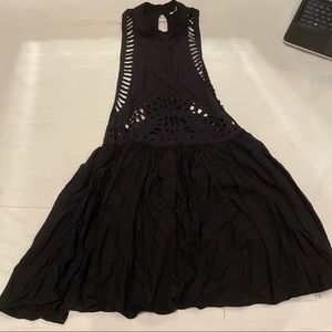 black eyelet cover up dress